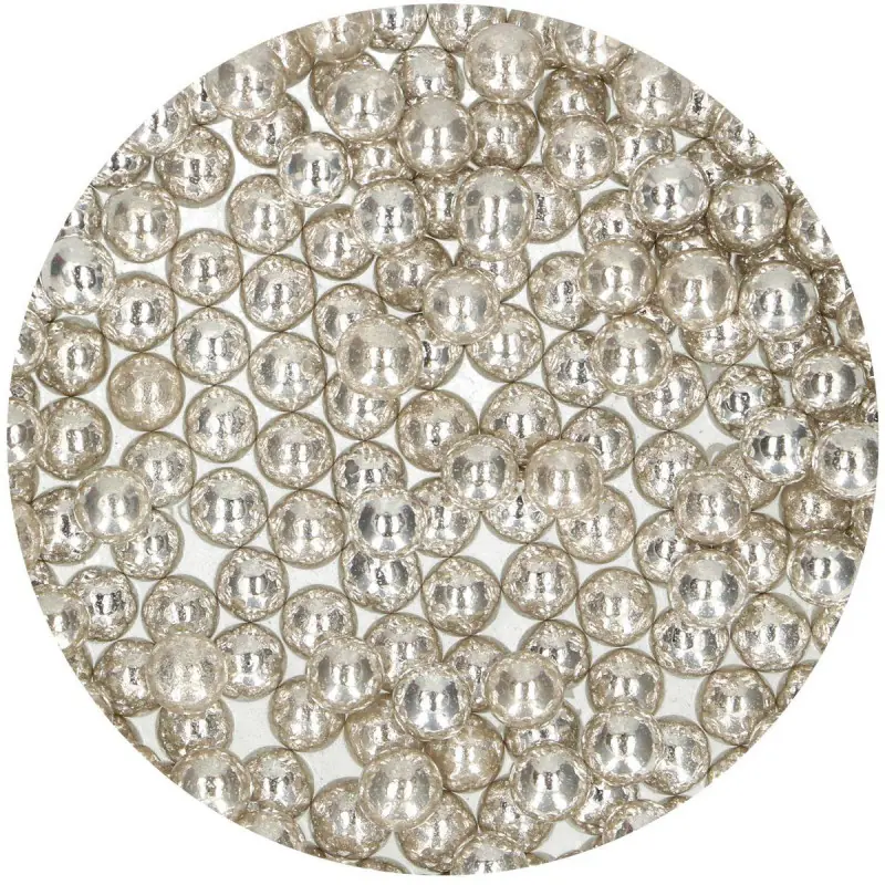 Perles argent en sucre 8mm