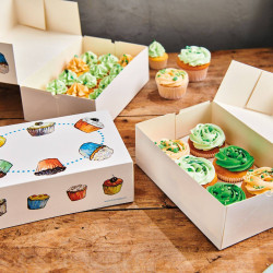 3 cajas de Cupcakes con decoraciones GOURMANDISED