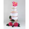 Bordure de gâteau baroque or rose en Wafer paper
