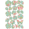 Kit de décorations en Wafer paper design fleurs pastel