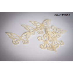 Papillons en wafer paper blanc perle x22