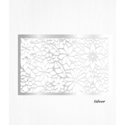 Feuilles de décorations argent en Wafer paper motif floral x2