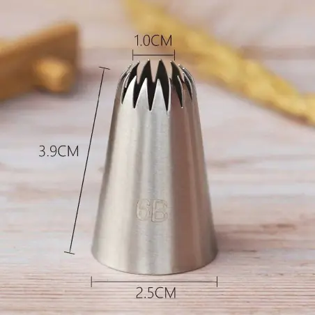 Douille à Décorer Wilton 6B (Étoile Ouverte) | Acier Inoxydable | Pour Fleurs, Coquillages, Tourbillons | Sans Coupleur - 5