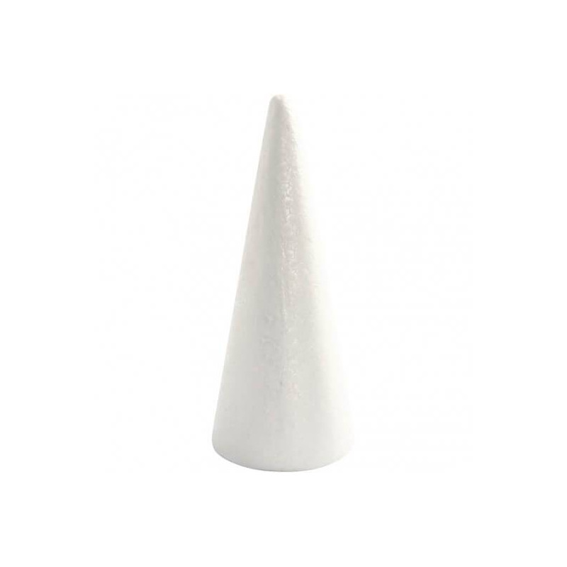 Cone en polystyrene H 25cm sur 10 cm de diamètre