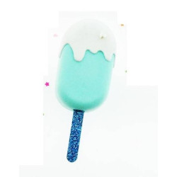 Batons de glace ou Popsicle en Acrylique pailleté bleu x10