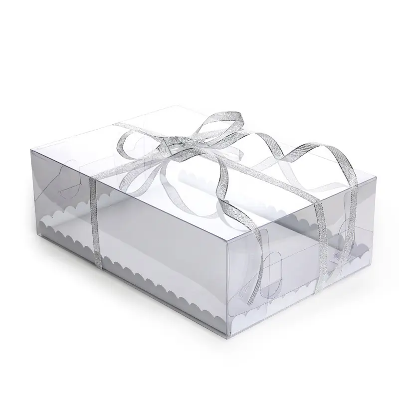Boite à gâteau rectangulaire transparente 43x32cm