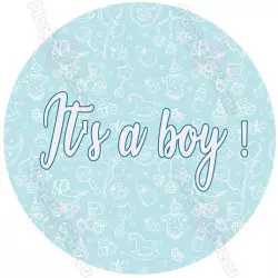 Impression alimentaire baby shower fille IT'S A BOY