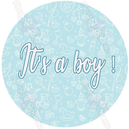 Impression alimentaire baby shower fille IT'S A BOY