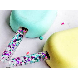 Batons de glace ou Popsicle en Acrylique pailleté multi color x10