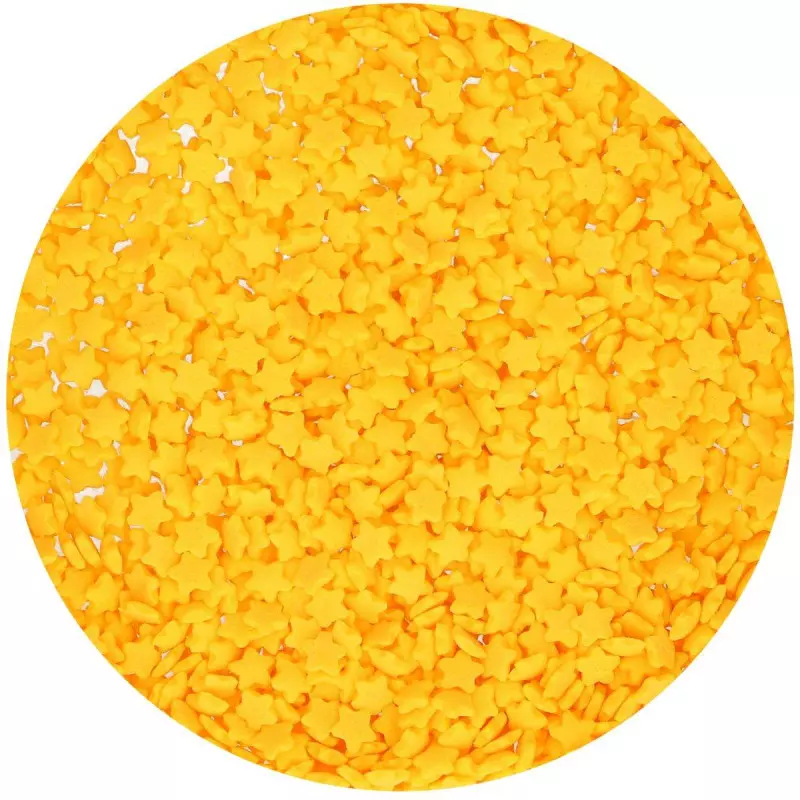 Mini étoiles jaunes en sucre Funcakes 60 g