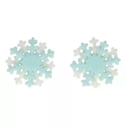 Flocons de neige en sucre bleu et blanc x12