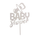 Topper Baby Shower silver 16 x 10 cm