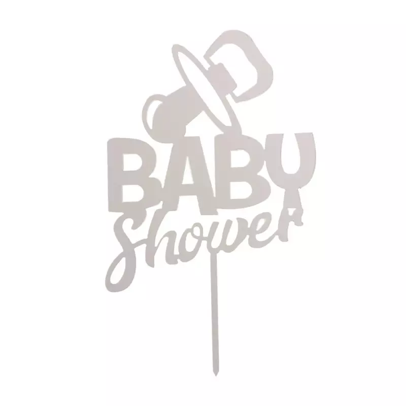 Topper Baby Shower argent 16 x 10 cm