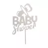 Topper Baby Shower argent 16 x 10 cm