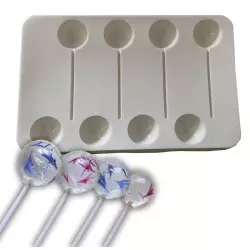 Mould for 8 round lollipops