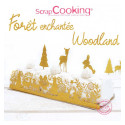 Log decoration kit and 3 cake toppers enchanted forest gold