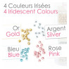 Set de perles irisés or , rose , bleu et argent