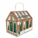 Gingerbread house cookie cutter kit with 3 trees