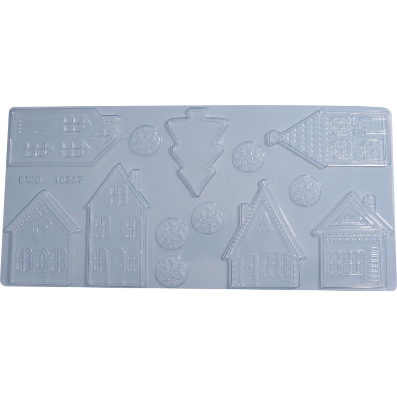 Chocolate mold houses and trees