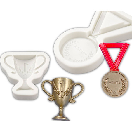 Moldes de silicona Trofeo y Medalla -x2