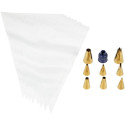 Kit de decoración de enchufes de oro, adaptador y bolsillos Wilton