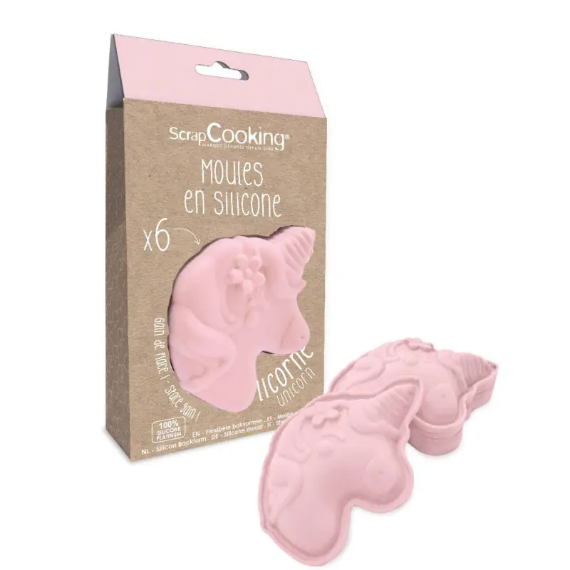 Individuelle Silikon-Einhorn-Backformen - 6 Stück
