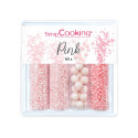 Mix of beads and pink stars Scrapcooking