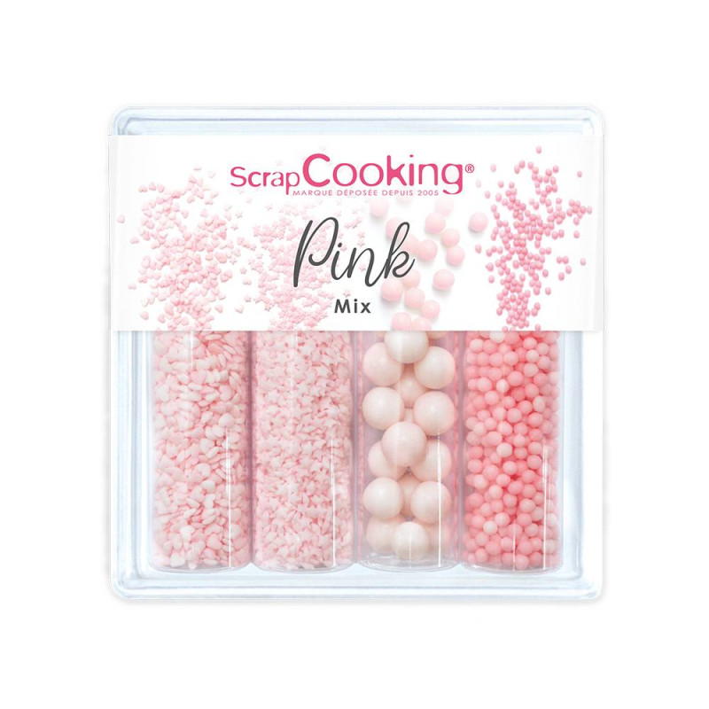 Mix of beads and pink stars Scrapcooking