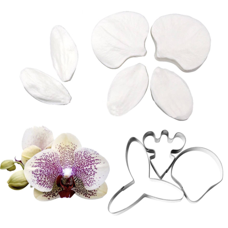 Kit emporte-pièces et veineurs fleur Orchidée