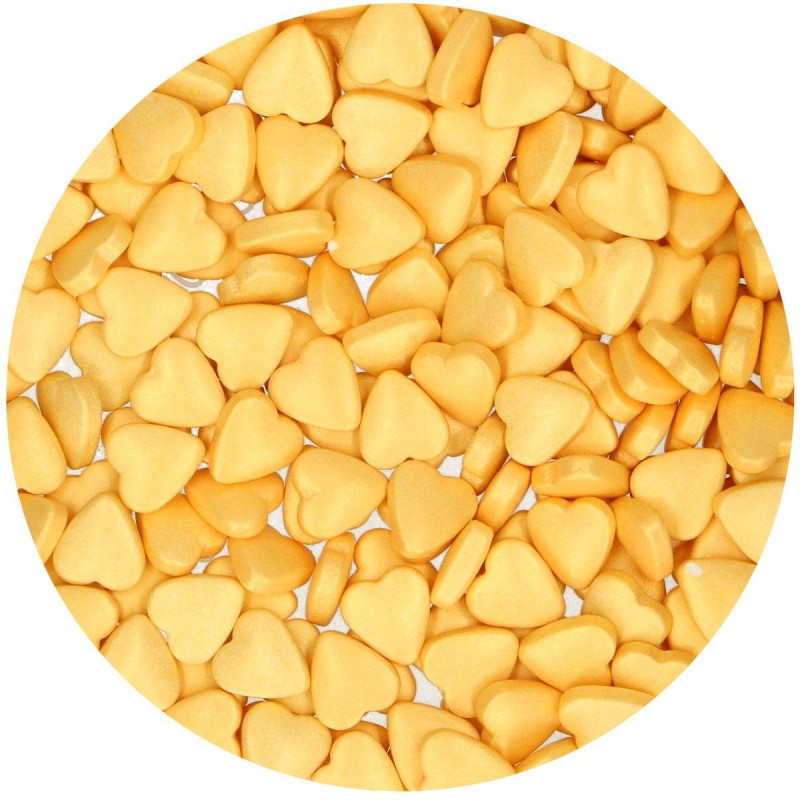 Corazones de azúcar dorados Funcakes 80 g