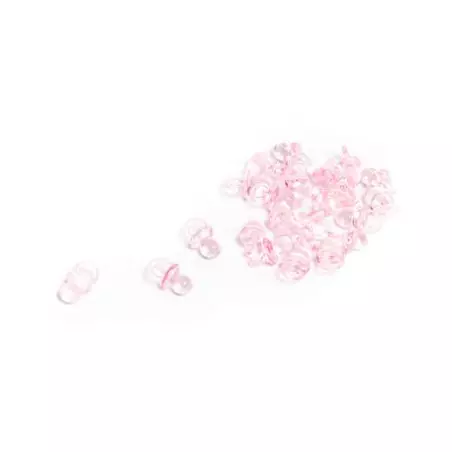 Mini tétines en pvc rose x24