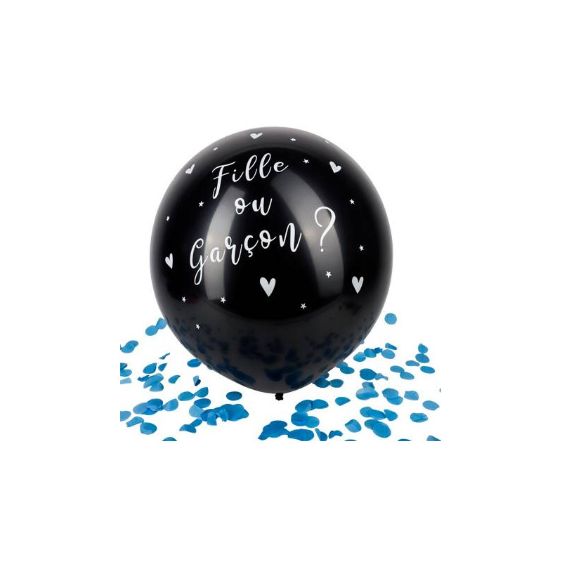 Ballon géant Reveal gender confettis bleus