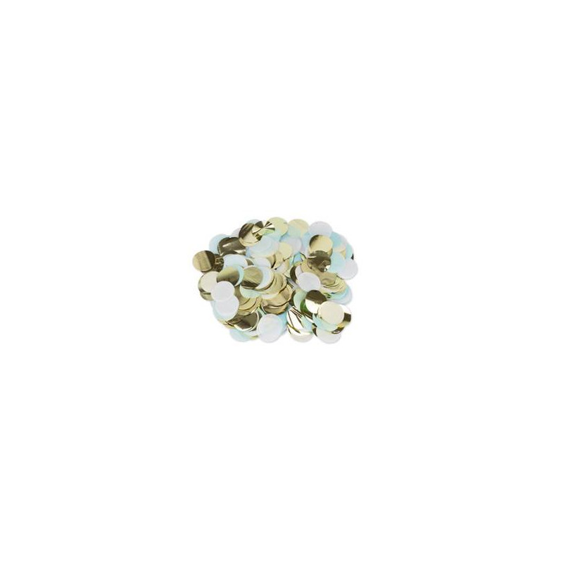 Confettis of table round blue, white and gold 36g