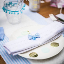 Confettis de table ronds bleu , blanc et or 36g