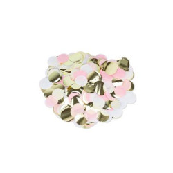 Confettis de table ronds rose , blanc et or 36g