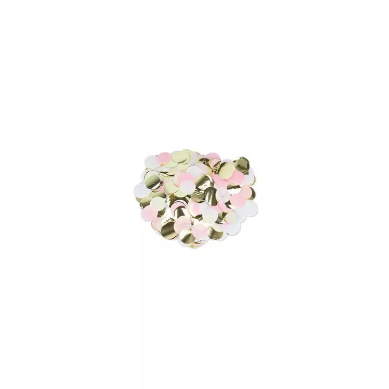 Confettis de table ronds rose , blanc et or 36g