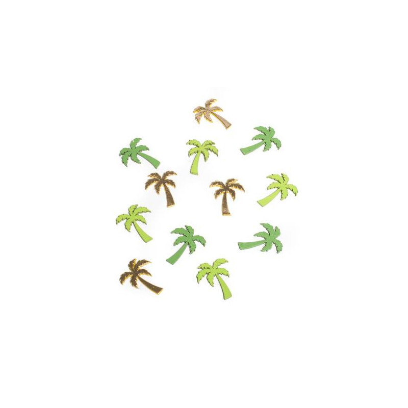 Green and gold wooden palms 3x4 cm -x12