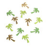 Palmiers en bois vert et or 3x4 cm -x12