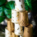 Tropic chic golden palm cups x8