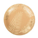 Tropic chic golden palm tree plates 23,5 cm -x8