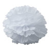 Pompons en papier de soie blanc 40 et 50 cm x2