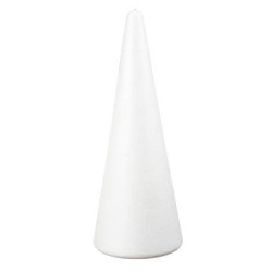 Cone en polystyrène 38 cm de hauteur sur 14 cm de diamètre