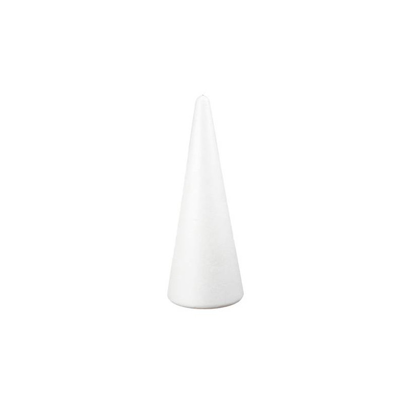 Polystyrene cone 38 cm high and 14 cm in diameter