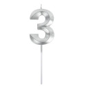 Silver number candles