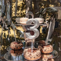 Silver number candles