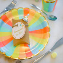 Plates berlingot multicolor and gold 23 cm -x8