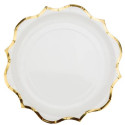 Plates white with gold border 23 cm -x8