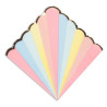 Serviettes berlingot multicolore et or x16