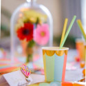 Multicolored and gold napkins x16