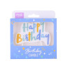 Bougie Happy Birthday bleu pastel PME